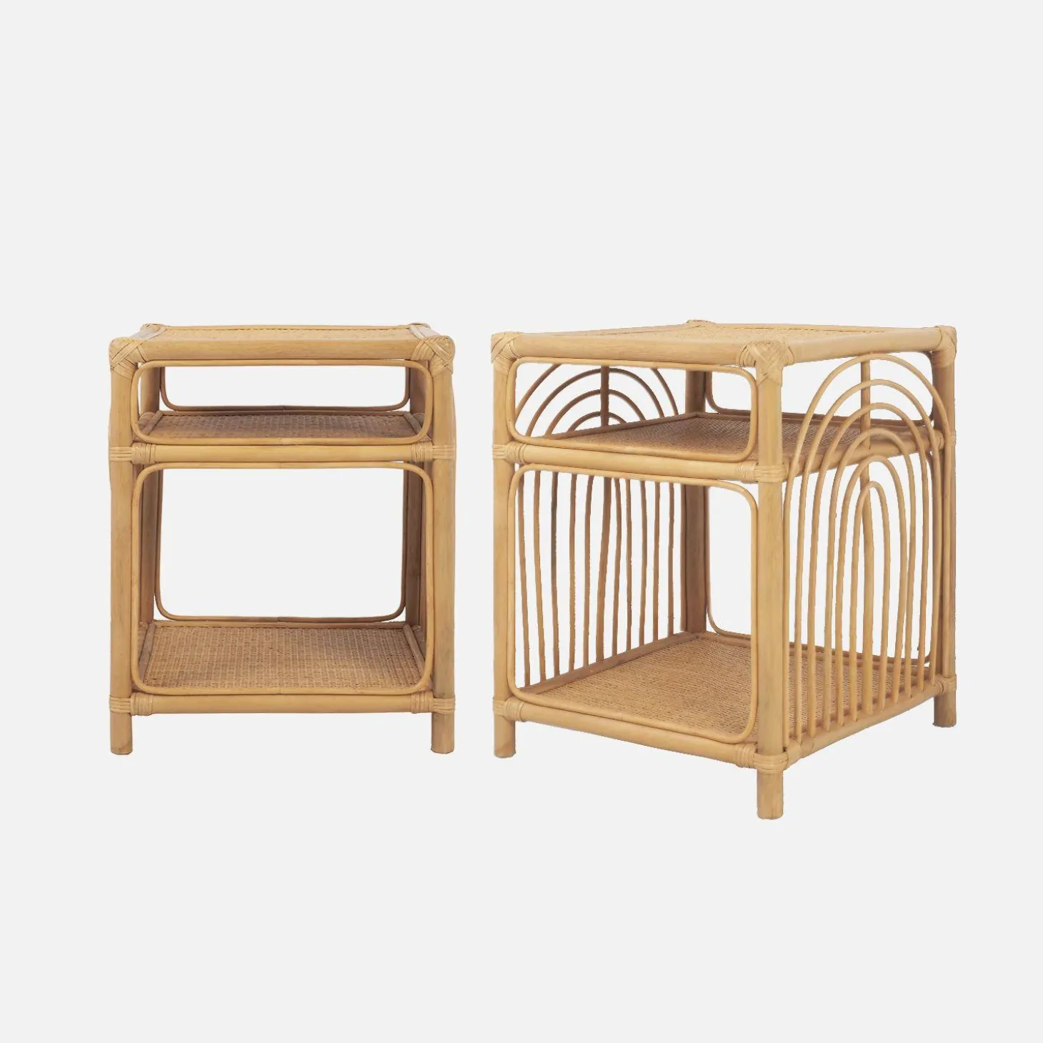Mesita de noche rotin, set de 2