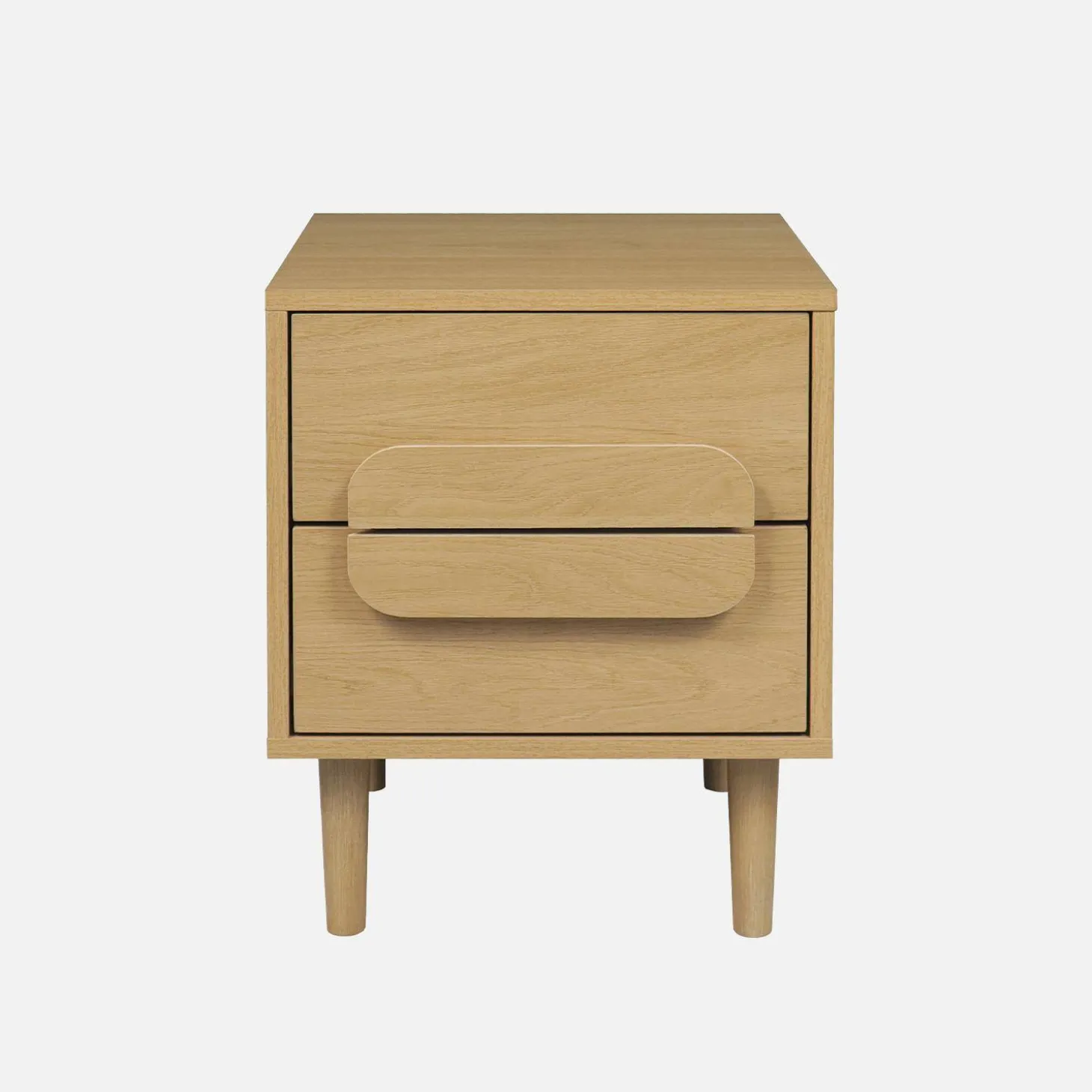 Mesita de noche vintage efecto madera con 2 cajones