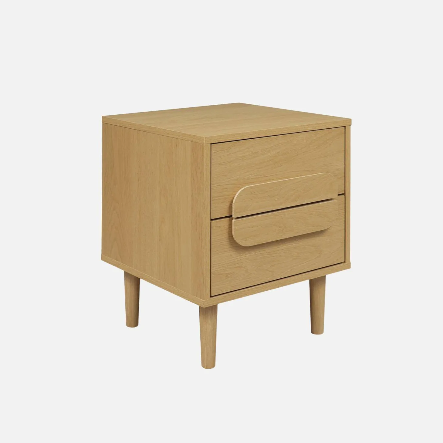 Mesita de noche vintage efecto madera con 2 cajones