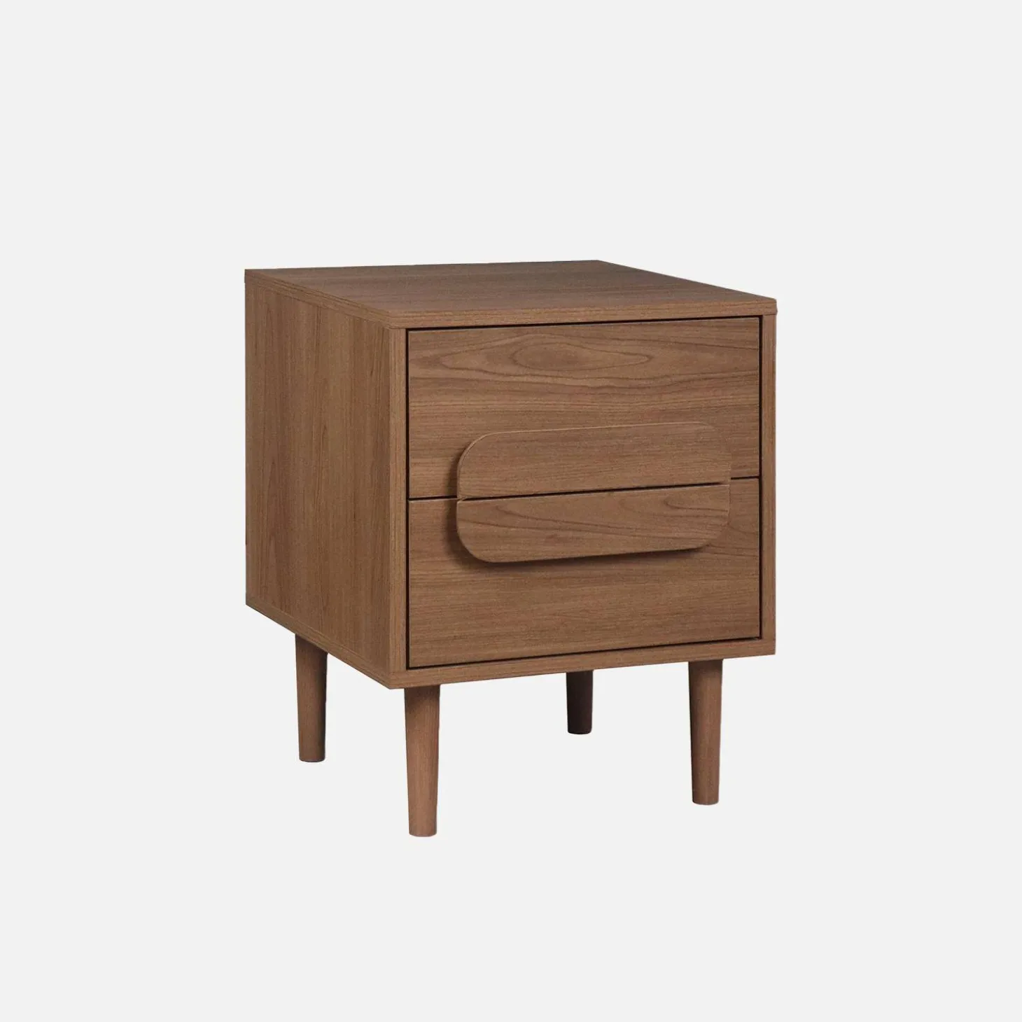 Mesita de noche vintage efecto madera con 2 cajones