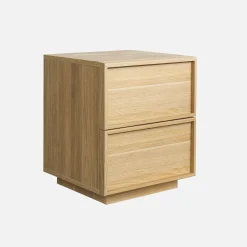 Mesita efecto madera, 2 cajones