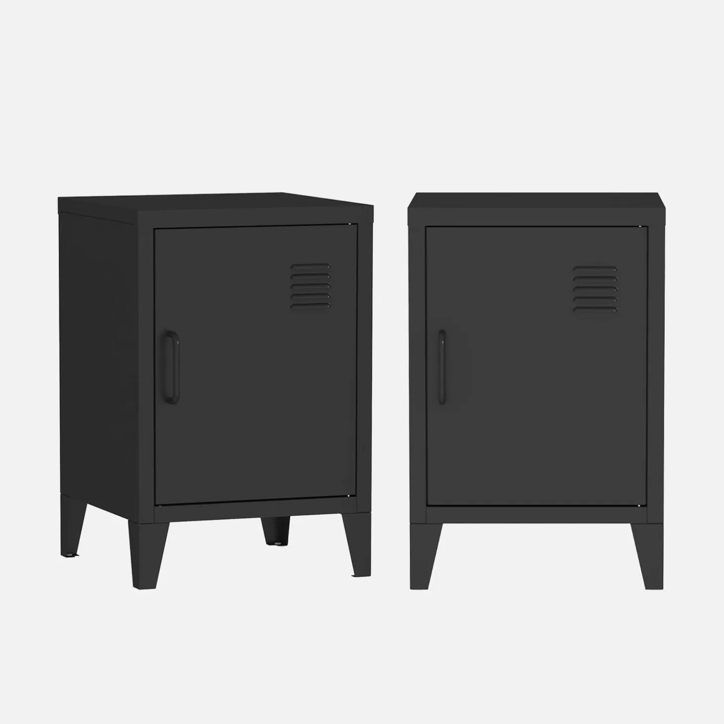Mesita industrial con 1 puerta, set de 2