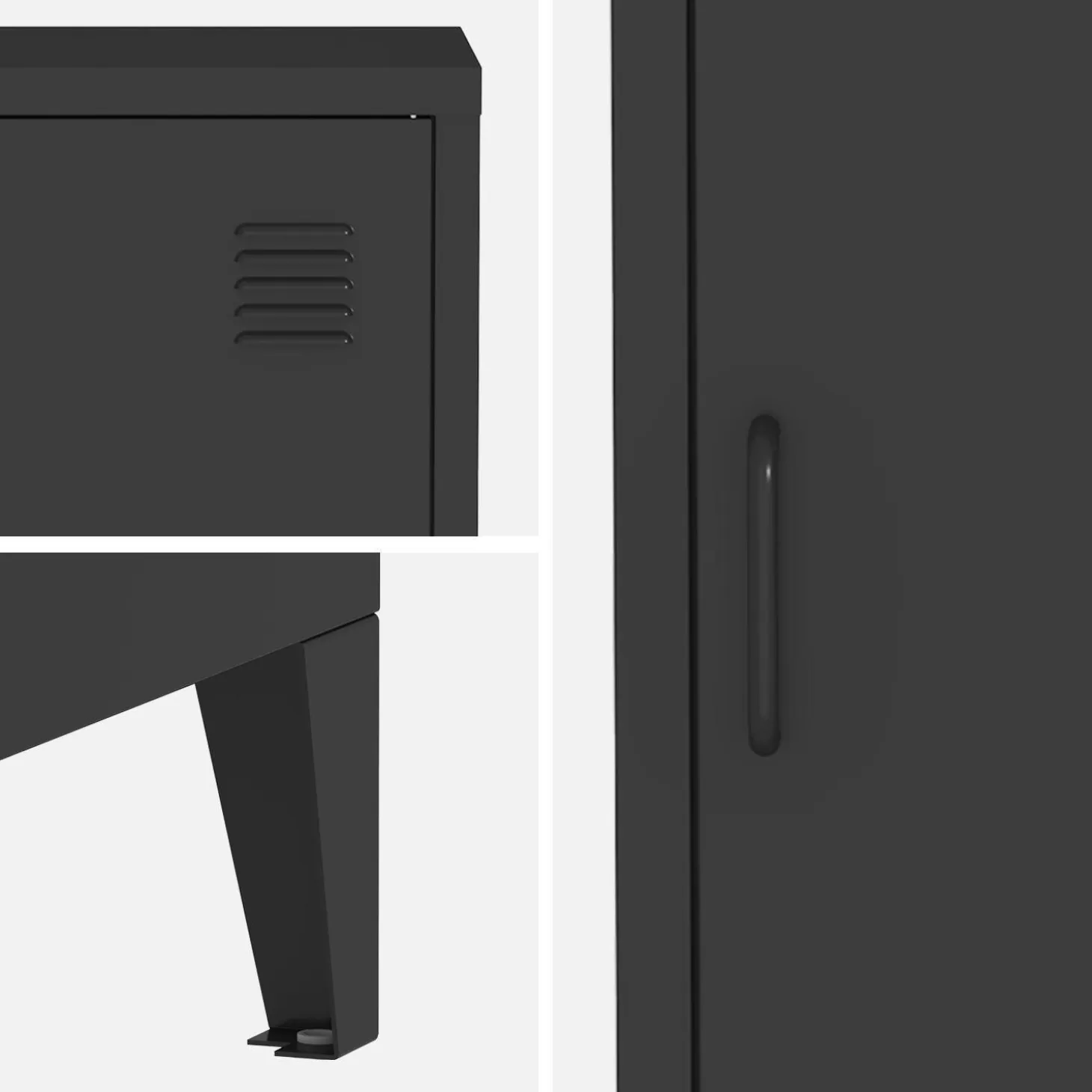 Mesita industrial con 1 puerta, set de 2