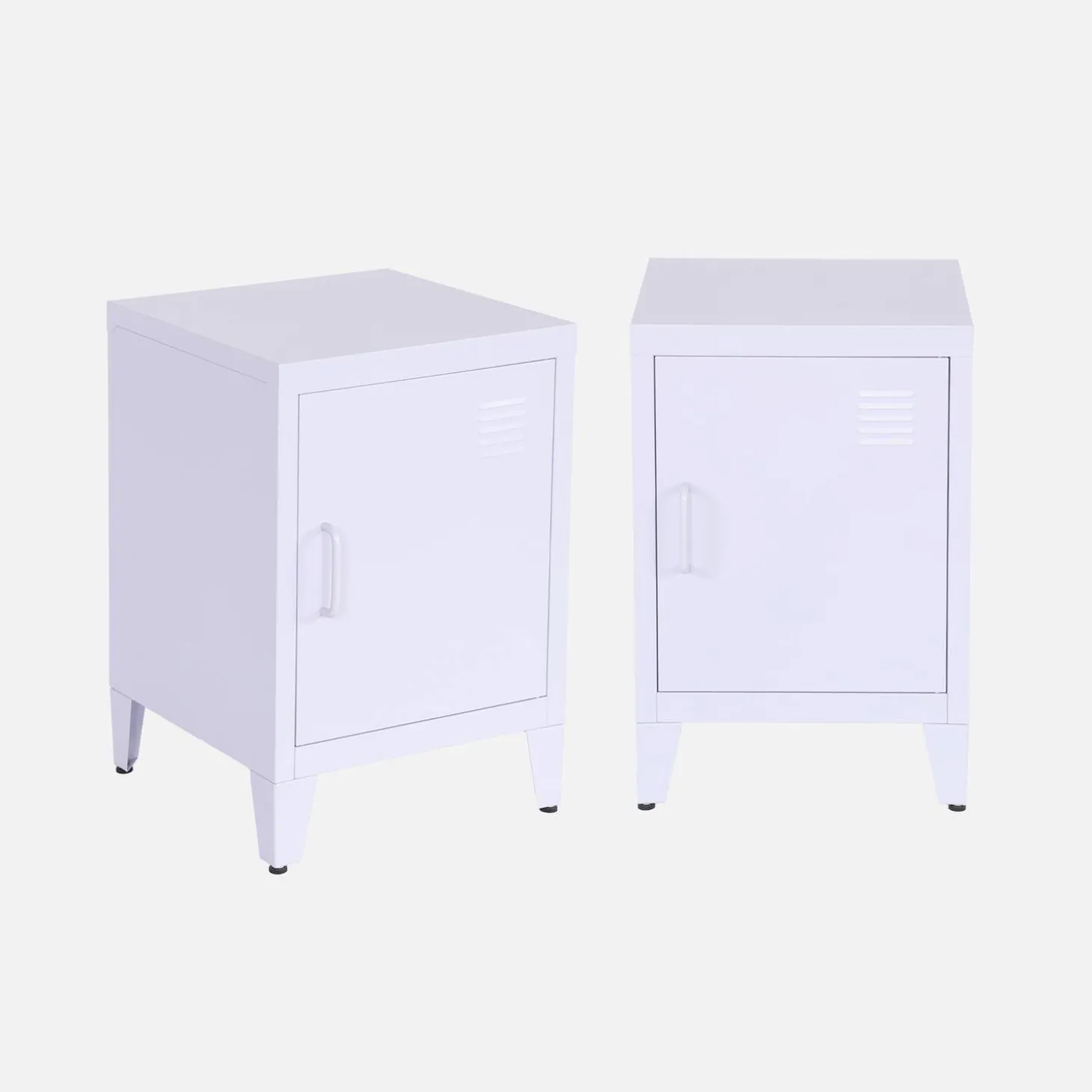 Mesita industrial con 1 puerta, set de 2
