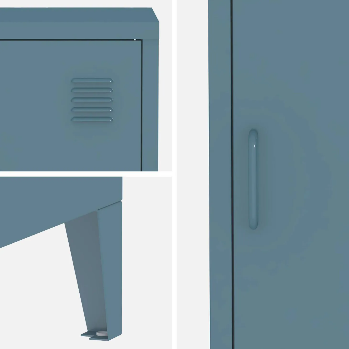 Mesita industrial con 1 puerta, set de 2