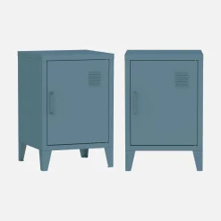 Mesita industrial con 1 puerta, set de 2