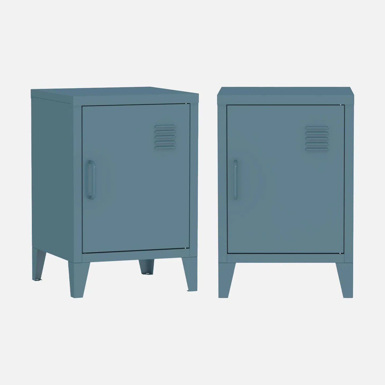 Mesita industrial con 1 puerta, set de 2