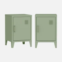 Mesita industrial con 1 puerta, set de 2