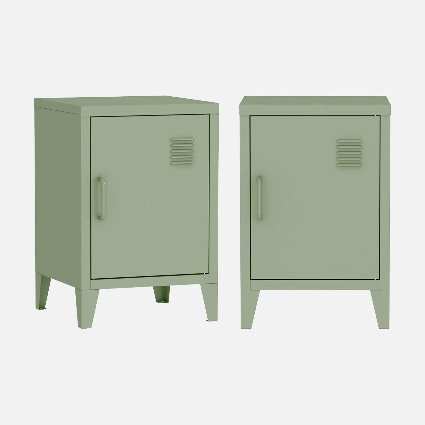 Mesita industrial con 1 puerta, set de 2