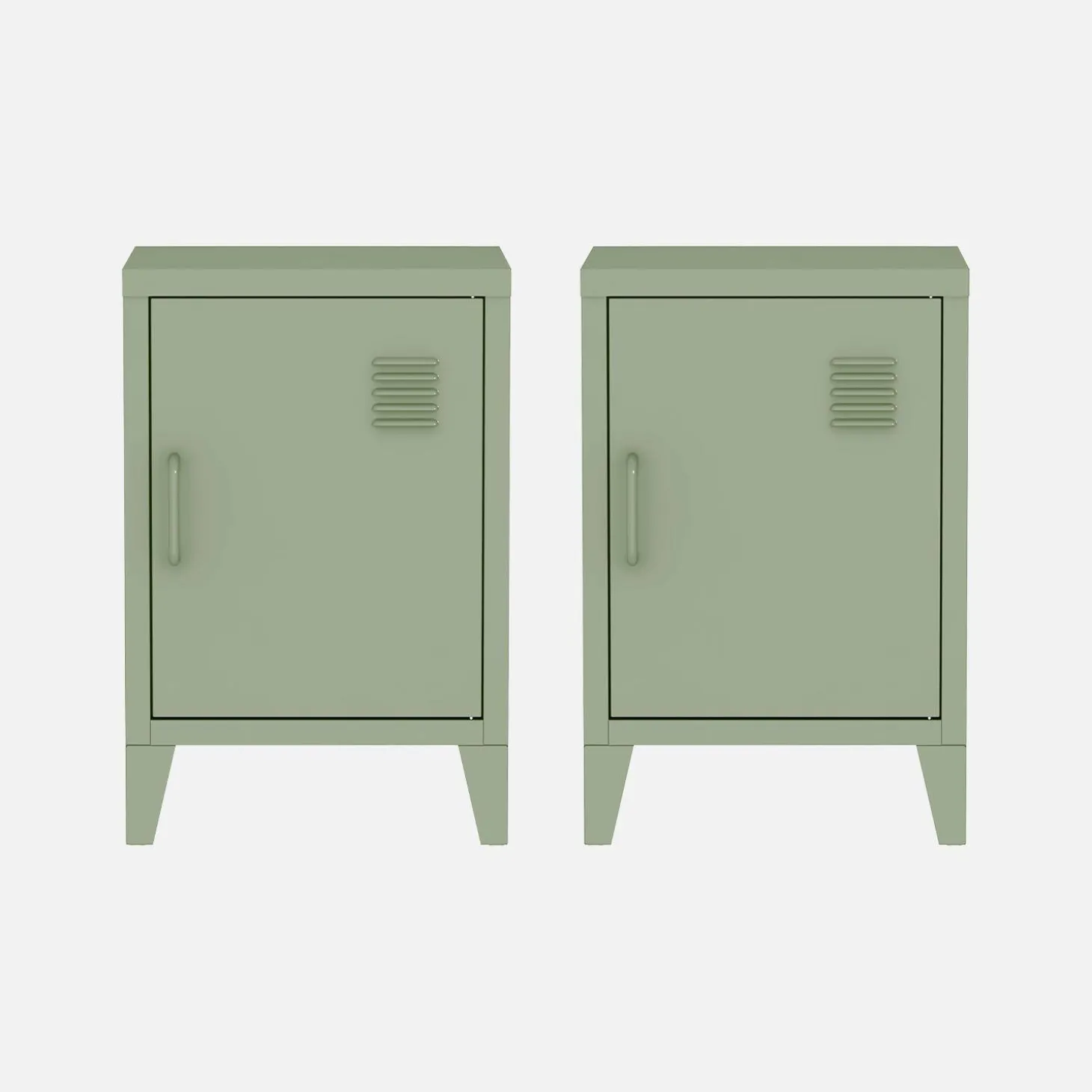 Mesita industrial con 1 puerta, set de 2