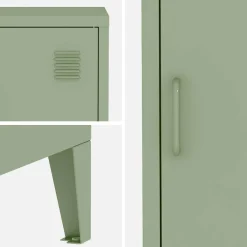 Mesita industrial con 1 puerta, set de 2