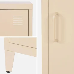 Mesita industrial con 1 puerta, set de 2