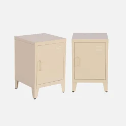 Mesita industrial con 1 puerta, set de 2
