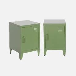 Mesita industrial con 1 puerta, set de 2