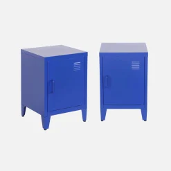 Mesita industrial con 1 puerta, set de 2