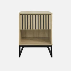 Mesitas de noche contemporáneas con 1 cajón, set de 2