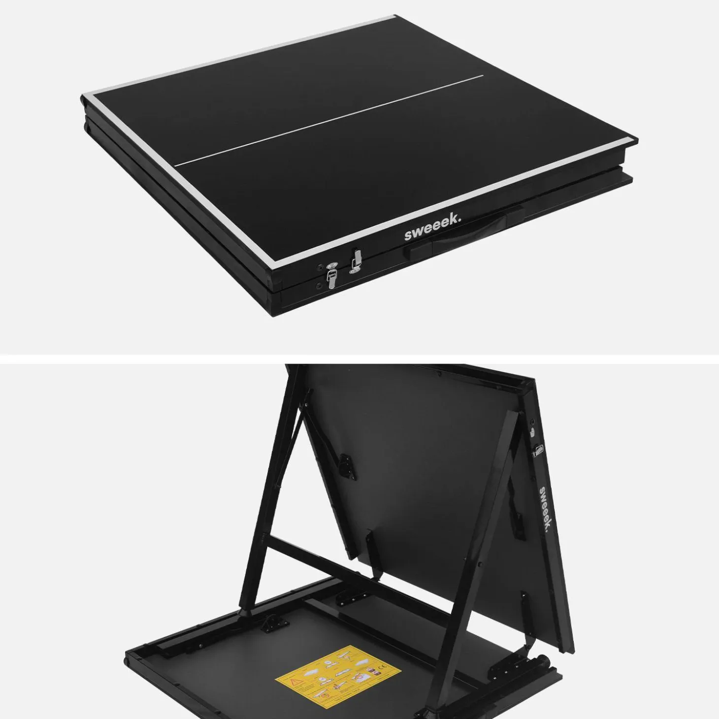 Mini mesa de ping pong interior plegable con 2 raquetas y 3 pelotas, 150cm