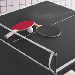 Mini mesa de ping pong interior plegable con 2 raquetas y 3 pelotas, 150cm