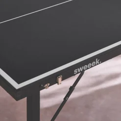 Mini mesa de ping pong interior plegable con 2 raquetas y 3 pelotas, 150cm