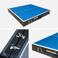Mini mesa de ping pong interior plegable con 4 raquetas y 6 pelotas, 150cm