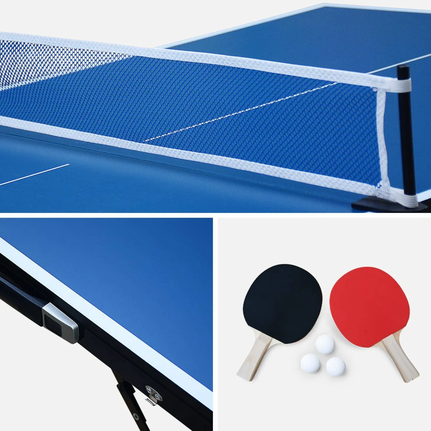 Mini mesa de ping pong interior plegable con 4 raquetas y 6 pelotas, 150cm