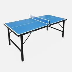 Mini mesa de ping pong interior plegable con 4 raquetas y 6 pelotas, 150cm