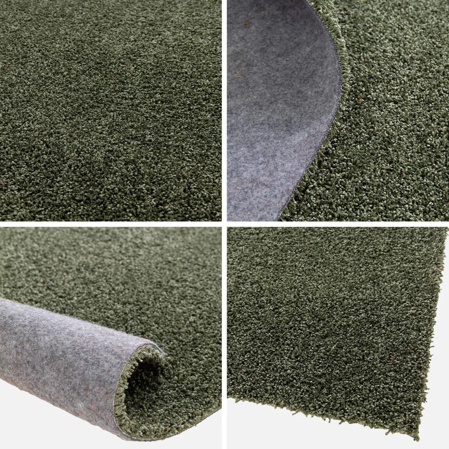 Moqueta interior de terciopelo rizado verde oscuro