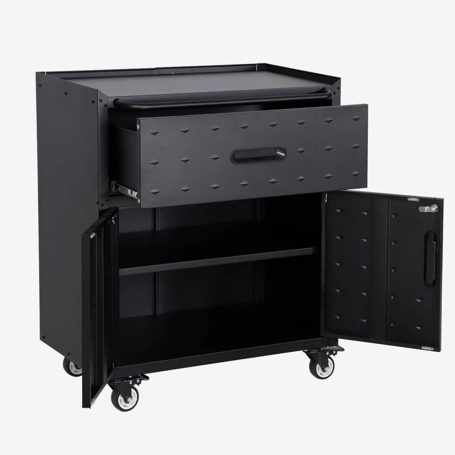 Mueble bajo de almacenamiento para garaje con 1 cajón y 2 puertas