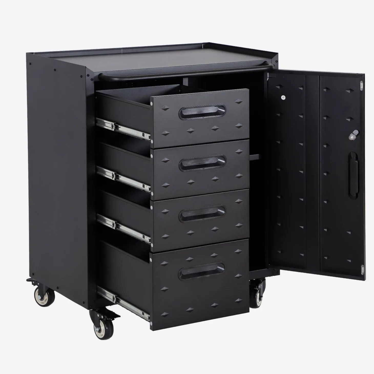 Mueble bajo de almacenamiento para garaje con 4 cajones y una puerta
