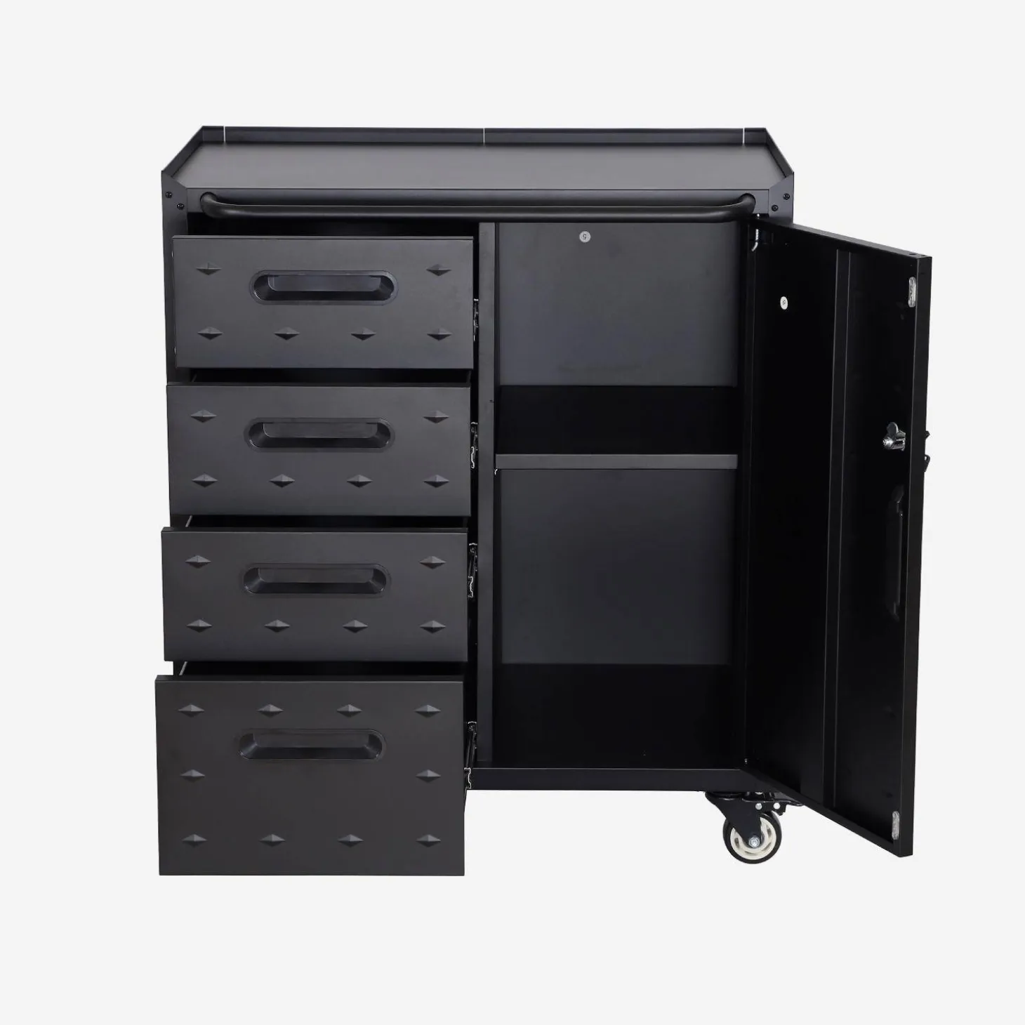 Mueble bajo de almacenamiento para garaje con 4 cajones y una puerta