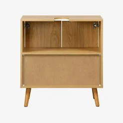 Mueble bajo lavabo vintage decorado en madera