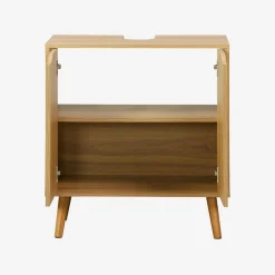 Mueble bajo lavabo vintage decorado en madera