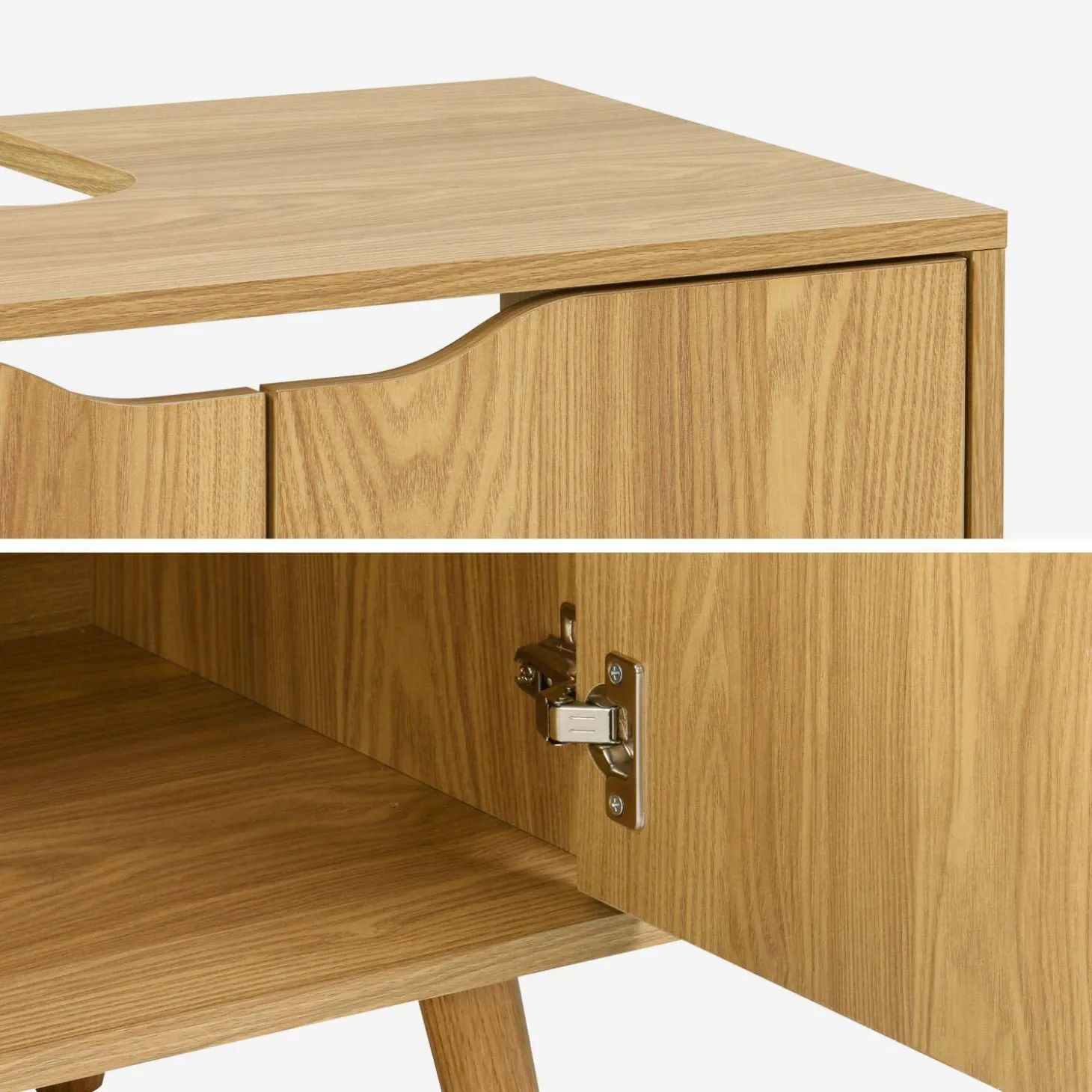Mueble bajo lavabo vintage decorado en madera