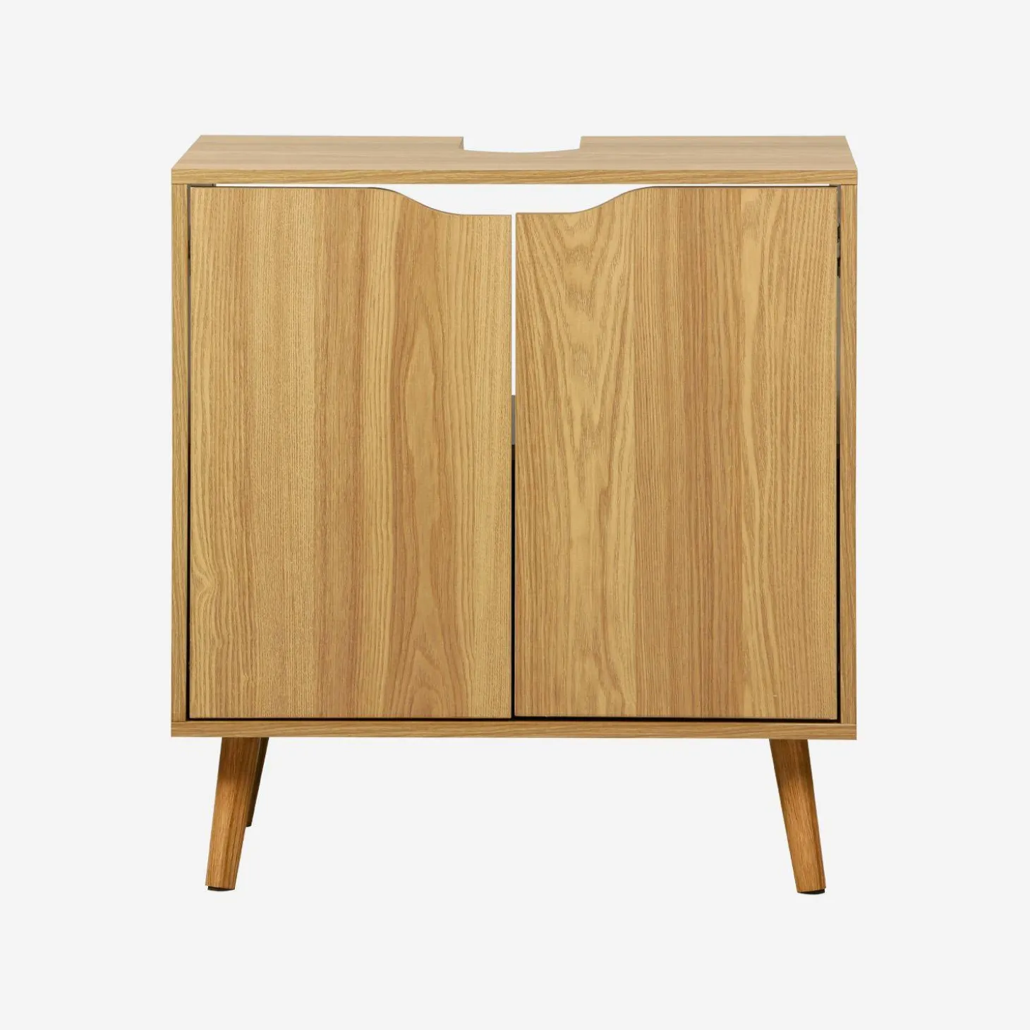 Mueble bajo lavabo vintage decorado en madera