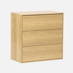 Mueble de almacenaje con efecto madera y 3 cajones