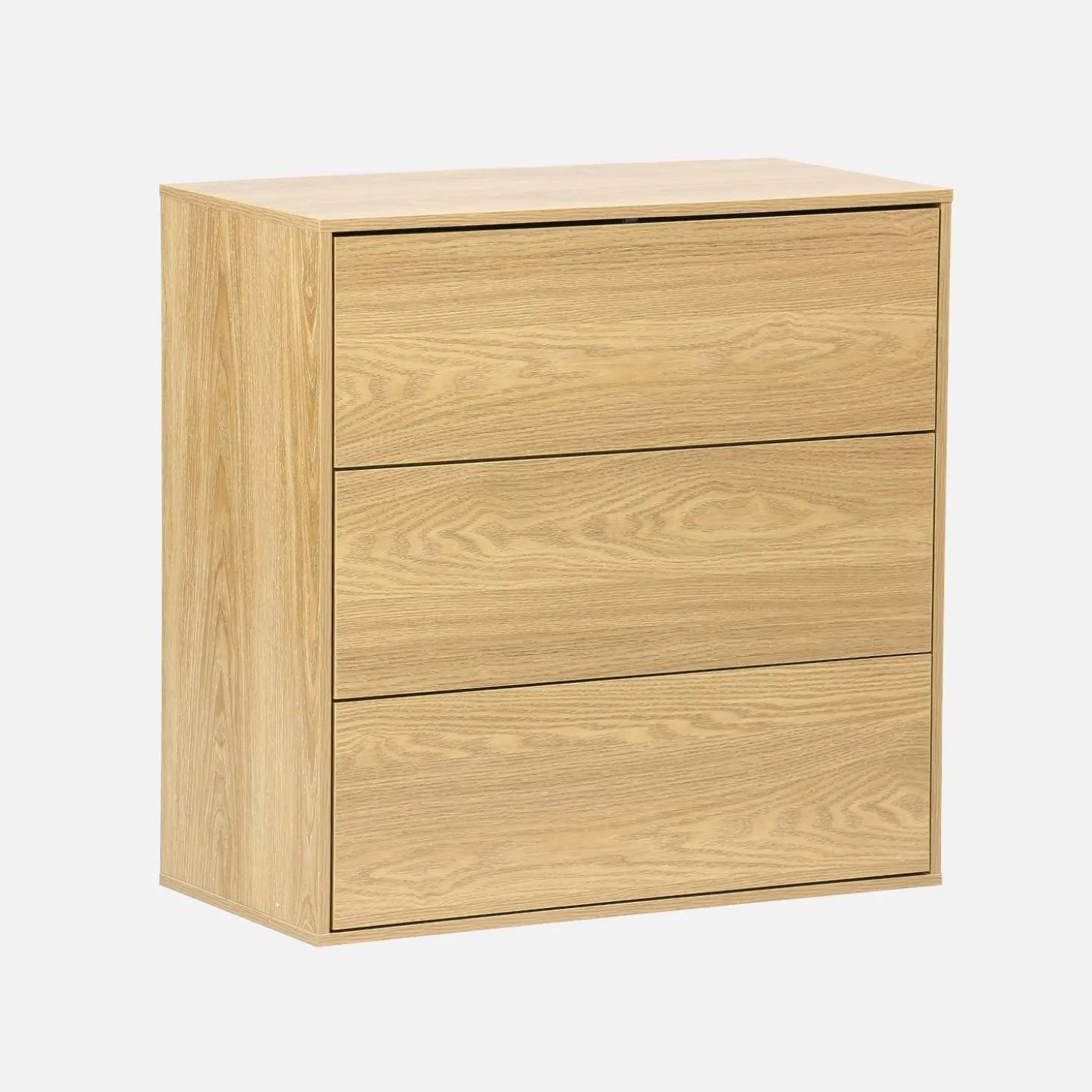 Mueble de almacenaje con efecto madera y 3 cajones