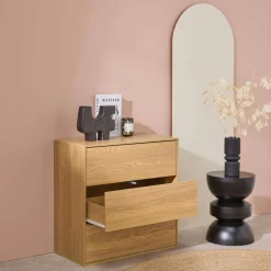 Mueble de almacenaje con efecto madera y 3 cajones