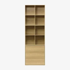 Mueble de almacenaje con efecto madera y 3 cajones