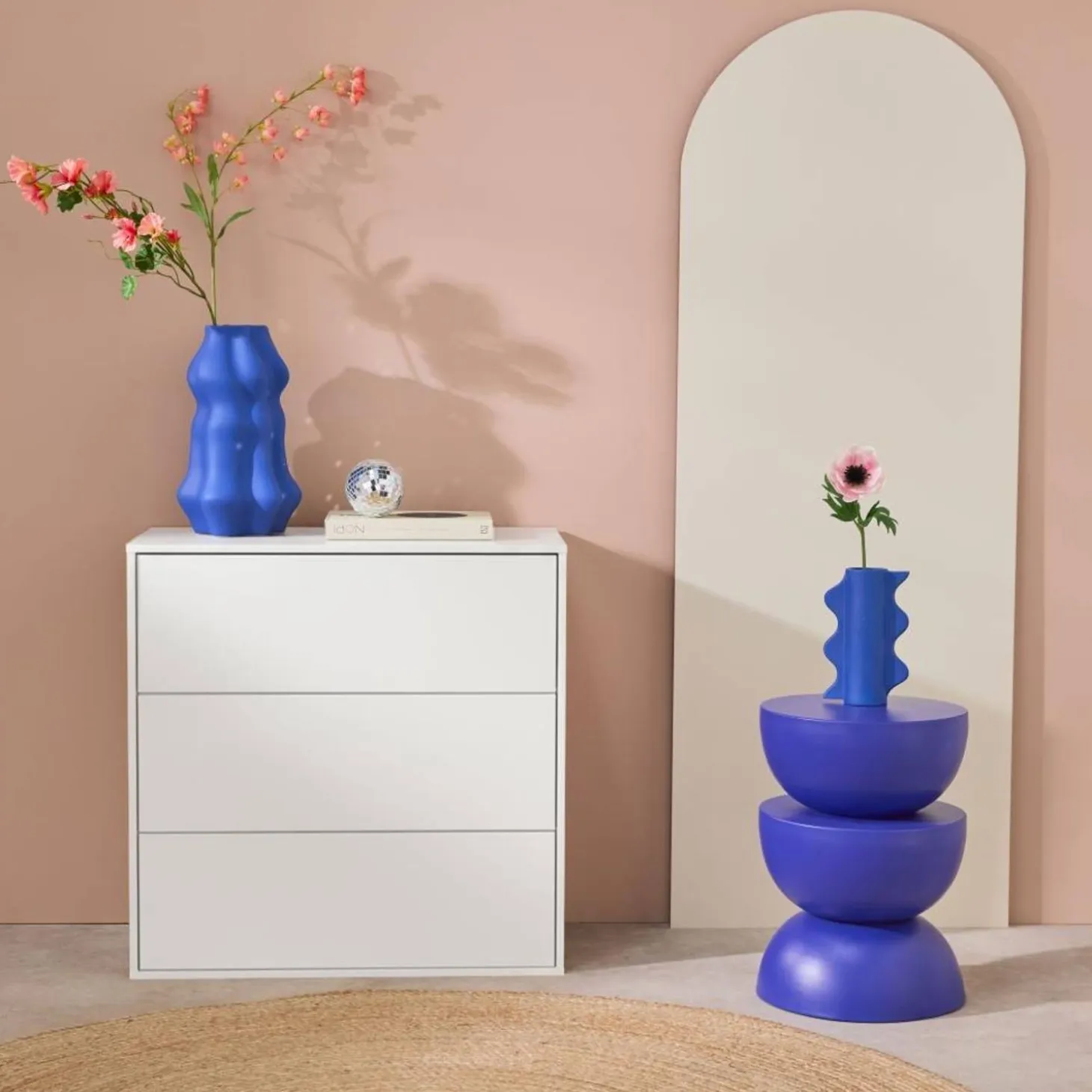 Mueble de almacenaje con efecto madera y 3 cajones