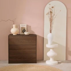 Mueble de almacenaje con efecto madera y 3 cajones