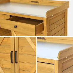 Mueble de almacenaje y jardinerìa de madera de abeto