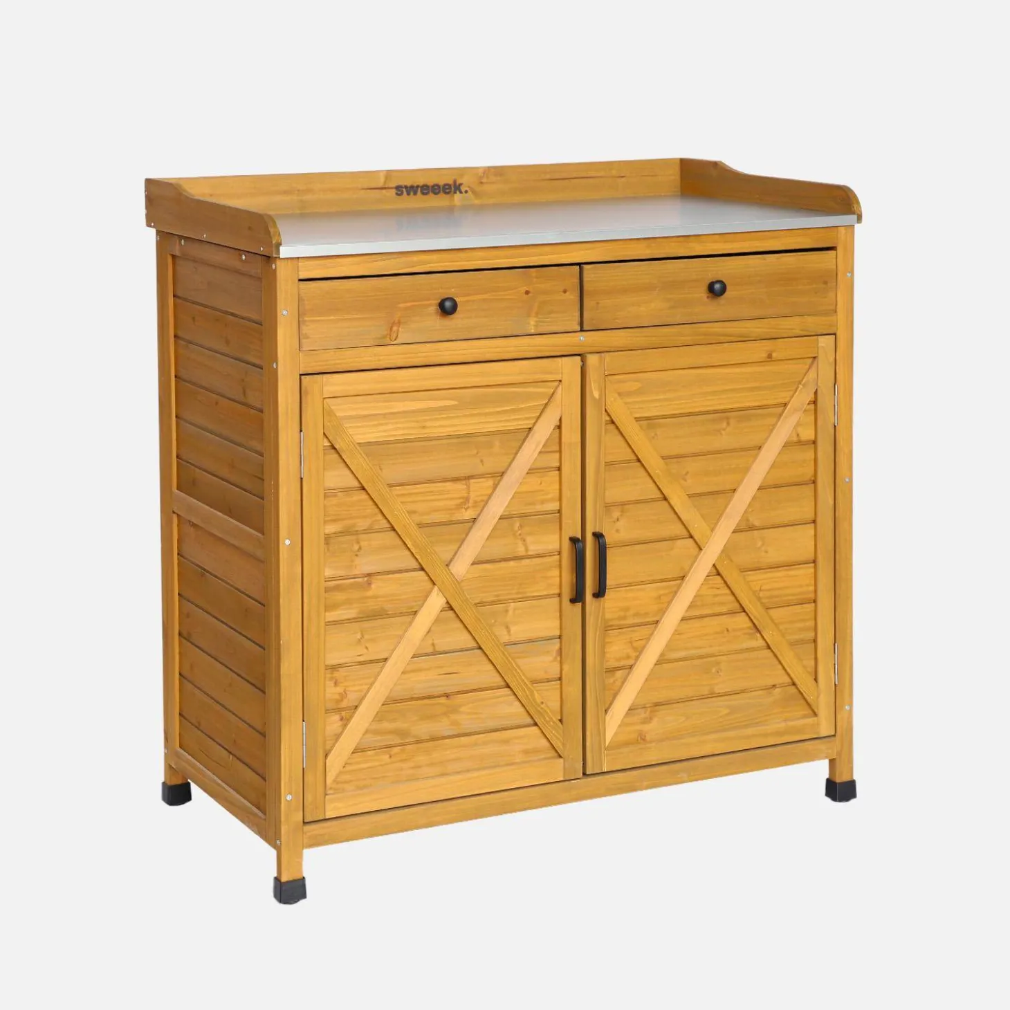 Mueble de almacenaje y jardinerìa de madera de abeto