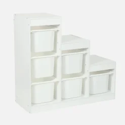 Mueble de almacenamiento infantil escalera, 6 cajones de almacenamiento