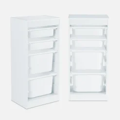 Mueble de almacenamiento infantil 4 cajas, set de 2