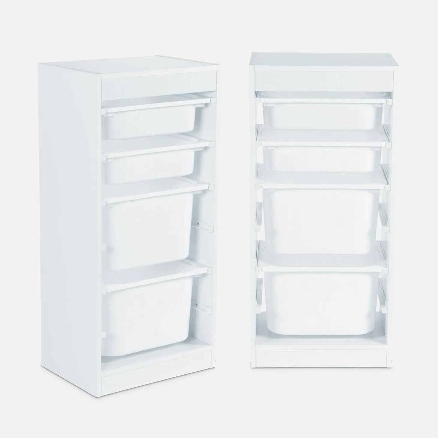 Mueble de almacenamiento infantil 4 cajas, set de 2