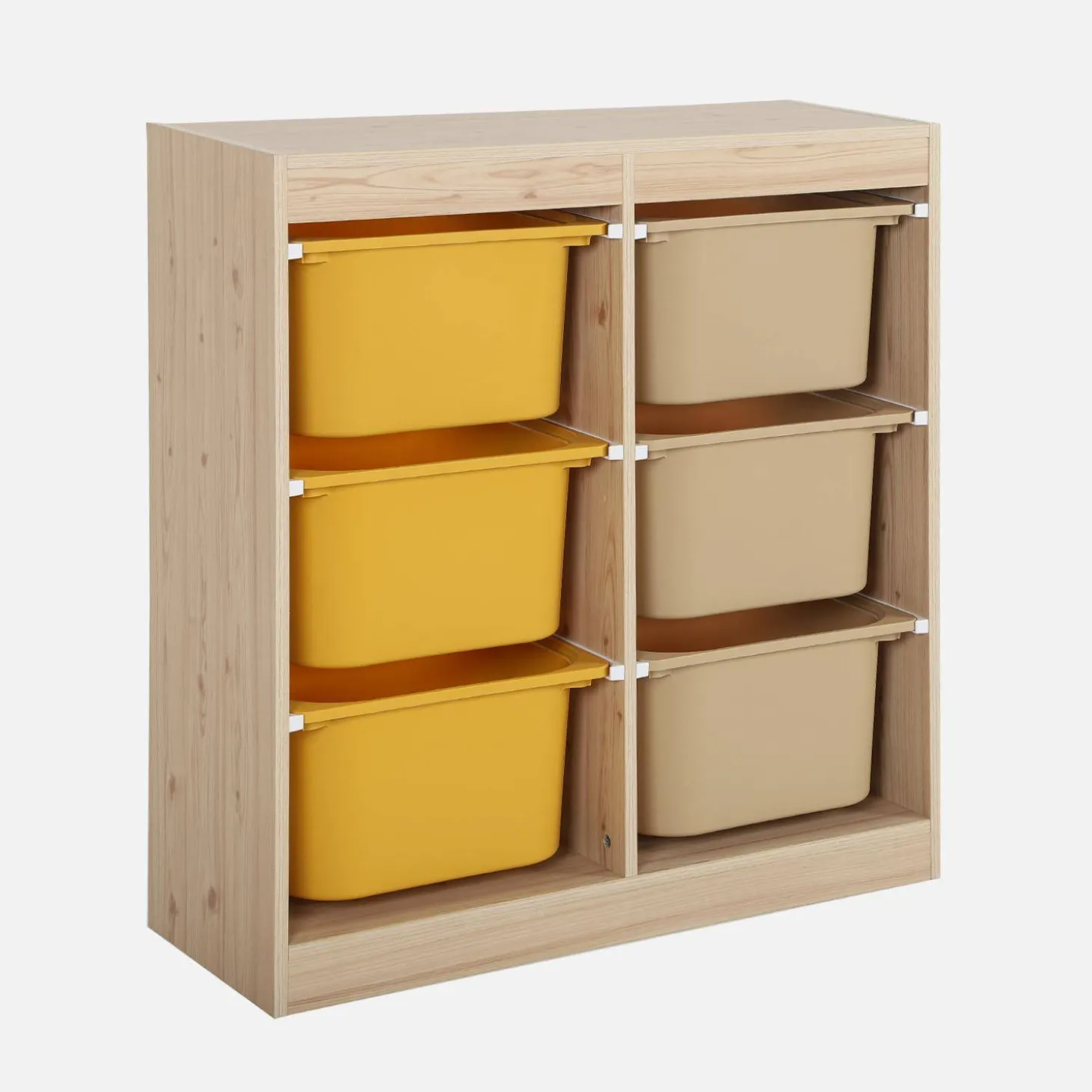 Mueble de almacenamiento infantil, 6 cajas coloridas