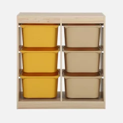 Mueble de almacenamiento infantil, 6 cajas coloridas