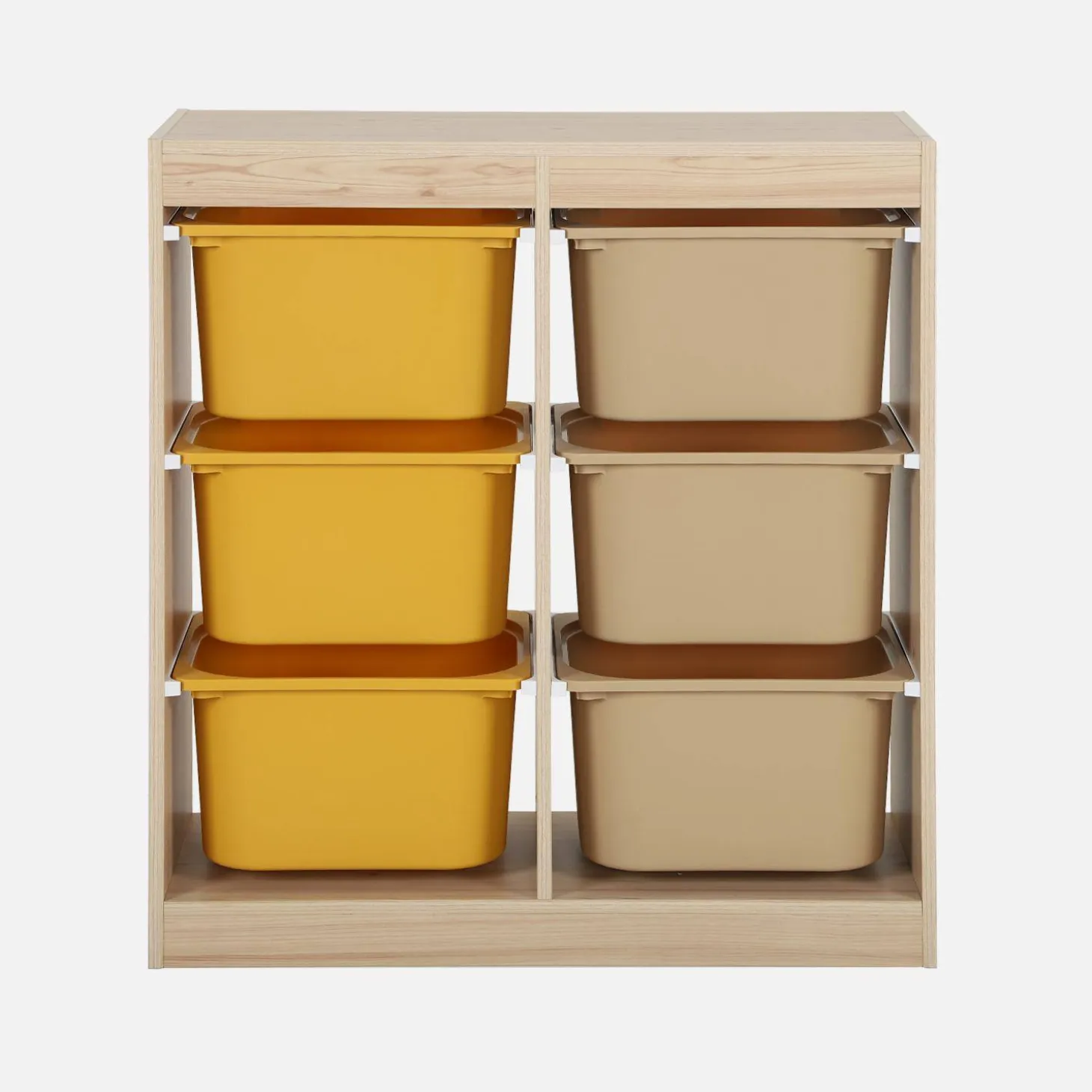 Mueble de almacenamiento infantil, 6 cajas coloridas