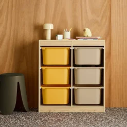 Mueble de almacenamiento infantil, 6 cajas coloridas