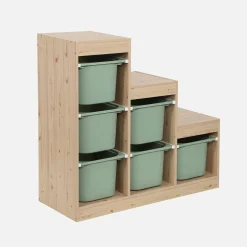 Mueble de almacenamiento infantil escalera, 6 cajones de almacenamiento